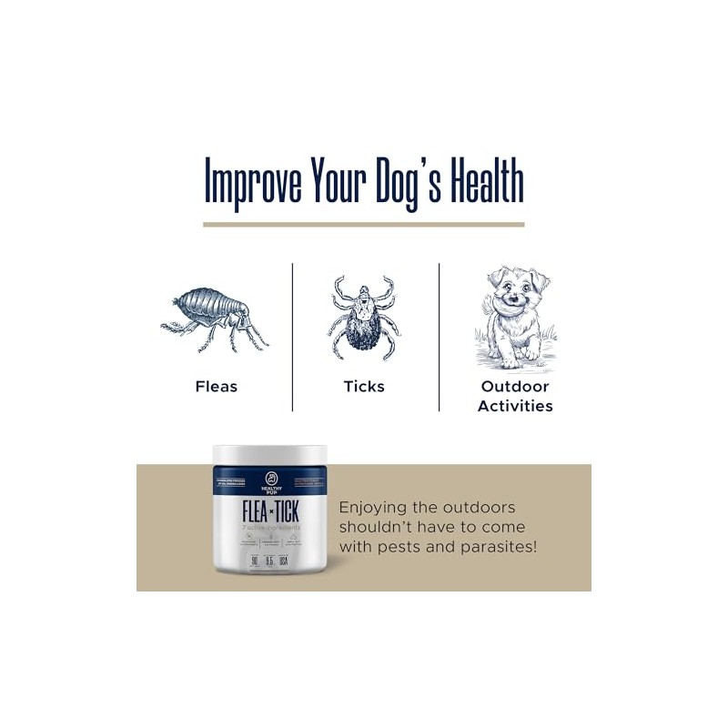 Healthy Pup- Prevencin de pulgas y garrapatas para Perros, masticable
