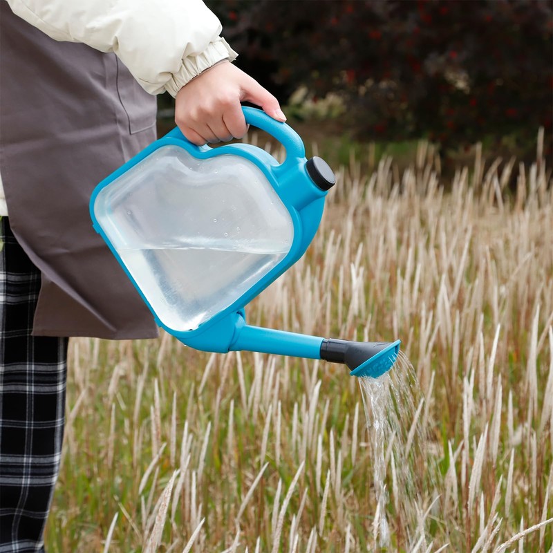 4L Foldable Clear Plastic Watering Can with Rotating Nozzle Long