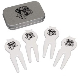 Azeeda 'Boxer Dog Portrait' Golf Divot Tool/Repair Fork Gift Set (GO00069905)