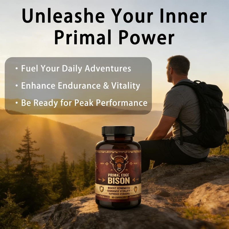 Primal Edge Bison, Primal American Bison Extract Capsules – 60