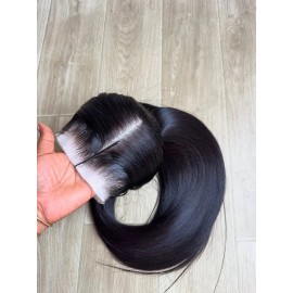 Bone Straight Human Hair Wig Hd Lace Closure Wigs for Black Women HD/Transparent Straight Front Wigstyle: Body Wave, color: Black, Stretched Length: 16"