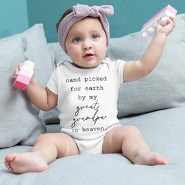 listery Hand Picked For Earth By My Great Grandpa Bodysuit New Boys Baby Girls By My Great Grandpa Newborn