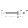 4.8mm x 6mm Blind Pop Rivet Dome Head Aluminium/Steel Shaft