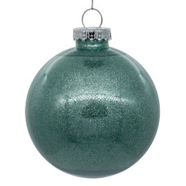 Vickerman 3" Clear Ball Christmas Ornament with Frosty Mint Glitter Interior.
