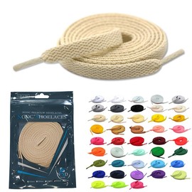 NODC M Shoelaces, Solid Color, Flat Laces, 39.4/47.2/55.1/63.0 inches (100/120/140/160 cm), biege, 120