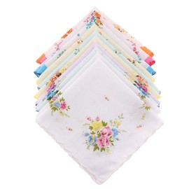 Handkerchiefs for women, cotton handkerchiefs, 10 pieces white