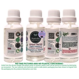Nativilis Wacholderbeeren Bio-ätherisches Öl, 30 ml (Juniperus communis) – reich an Nährstoffen und leistungsstarken Pflanzenstoffen, entzündungshemmend, antioxidativ, antimykotische Wirkung. Copaiba