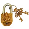 Purpledip Handmade Brass Antique Pad Lock with Mahadev Idol (10011)