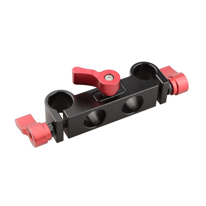 CAMVATE 15mm Rod Clamp with 4-Holes (Red Knob)
