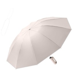 Compact Automatic Umbrellas,Windproof Travel UV Umbrella | Portable UV Protection Parasol with Reflective Strips for Camping Beach Picnic Sports Travel, Beige, Refer to description