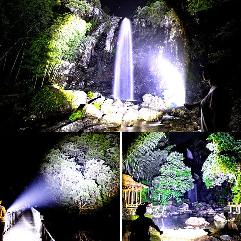 LED Flashlight USB Charging IPX4 Waterproof Aluminium Alloy Intelligent Digital