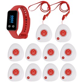 FLYDOG Call Bell Emergency Contact Bell for Care Nurse Call Wrist Receiver Wireless Call Home Call Bell SOS Pocket Bell Wireless Call Bell for Elderly/Pregnant Women/Patients Care Nursing Button