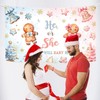 MEHOFOND Winter Gender Reveal Backdrop Banner, Christmas Gingerbread He or