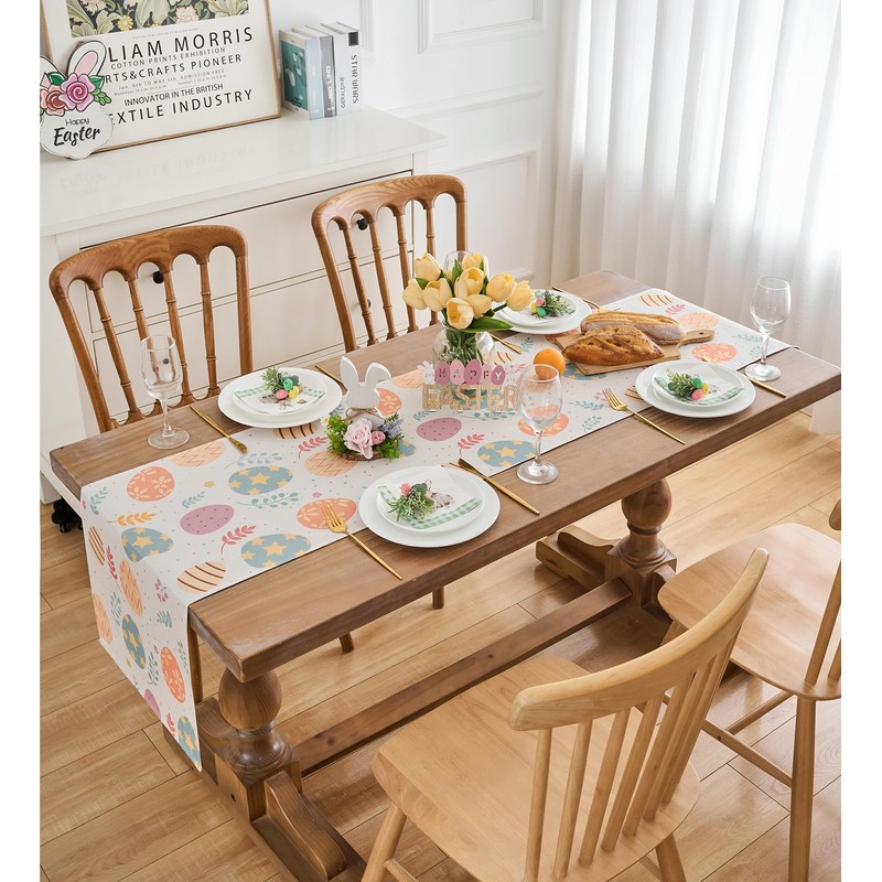 Vorysum Table Runner Modern Easter Spring Table Runner Easter Eggs