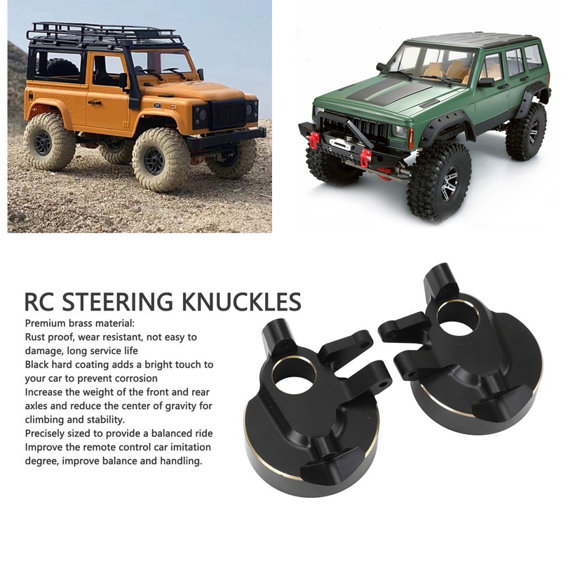 2Pcs RC Steering Knuckles Black Coated Brass Front Steering Knuckles