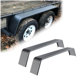 HECASA Tandem Axle Trailer 10-1/4"x72-7/8"x13" Fit 13"-15" Tires Car Hauler Trailer,Cargo Trailer,Utility Trailer,Landscape Trailer Heavy Duty Unpainted Steel Diamond Fenders Tread Plate (2 Fenders)