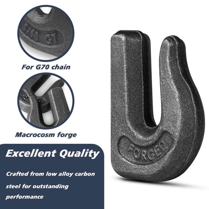 HANDRERLEE 12Pack Weld On Chain Grab Hook, G70 5/16" Forged