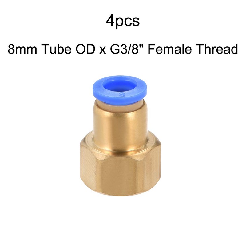 sourcing map Push to Connect Tube Fitting Adapter 8mm Tube