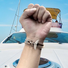 Dmaiy Whale Tail Bracelet Vintage Beach Bracelets Summer Ocean Bracelet Rope Jewelry for Women and Men, Large, Milan rope, no gemstone