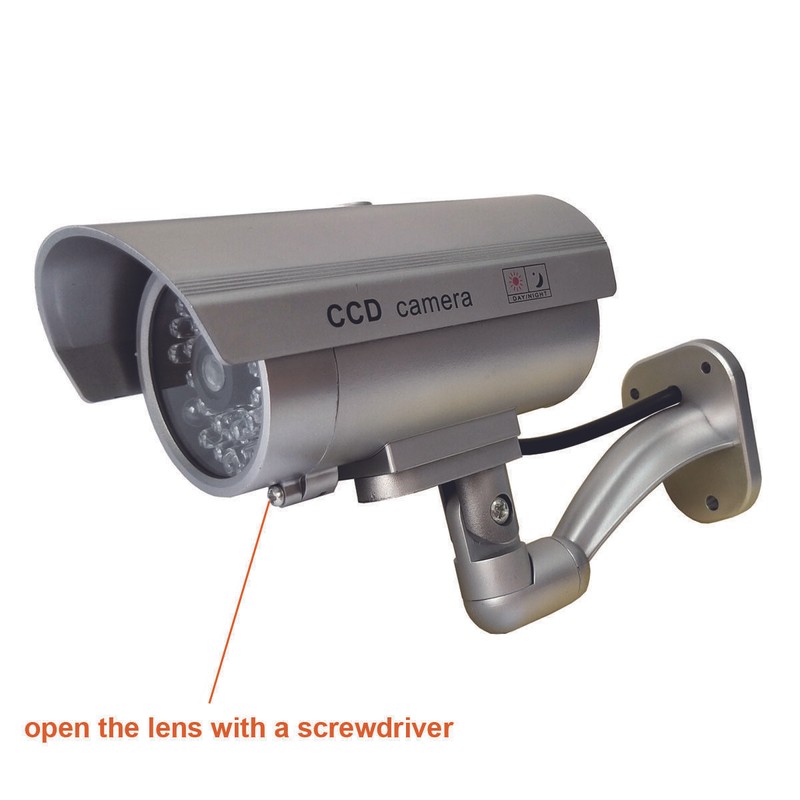 Yuarisx 8x Outdoor Dummy Security Camera Fake Flashing Infrared Bullet