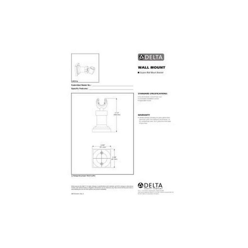 Delta Faucet U4010-CZ-PK Square Wall Mount Bracket, Champagne Bronze