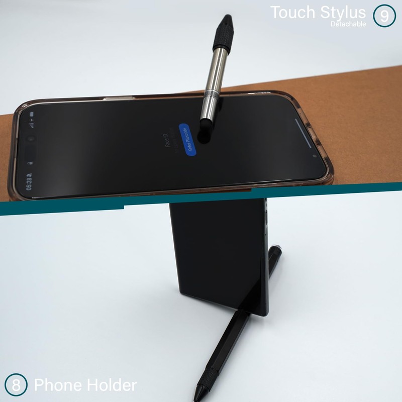 Black 9 in 1 Multi Tool Pen Gadget for Men,