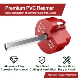 Hehdbz PVC Pipe Reamer, PVC Fitting Saver, PVC Reamer with 1-1/2 Inch Head Aluminum and 3/8 Inch Hex Shaft, PVC Socket Saver Plumbing Tool for PVC SCH 40 ABS CPVC Lines Fitting