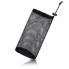 EupHHonycs 1 PCS Black Nylon Mesh Golf Pouch, Black Golfs Ball Bag, Golf Ball Storage Bag, Carries 48-56 Golfs Balls, Multi-Purpose Net Pouch with Locking Drawstring Closure