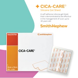 Smith & Nephew CICA-Care Self-Adhesive Silicone Gel Sheet for Scar Management, Wound Care Product, 5 Inches by 6 Inches