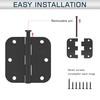 24 Pack Matte Black Door Hinges 3.5 Inch, 5/8" Radius
