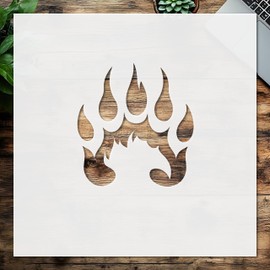Reusable Bear Paw Logo Stencil, 8.5x11 Inches, Ideal for Painting and Craft Projects