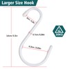 JatilEr Pack of 5 S Hooks, Large, White Rubberised 14