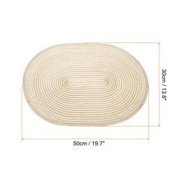 sourcing map 6pcs Oval Braided Placemats 20" Non-Slip Oval Table Mats for Dining Tables Washable Heat Insulation Woven Placemats Indoor Outdoor for Family Holiday Dinner, Yellow