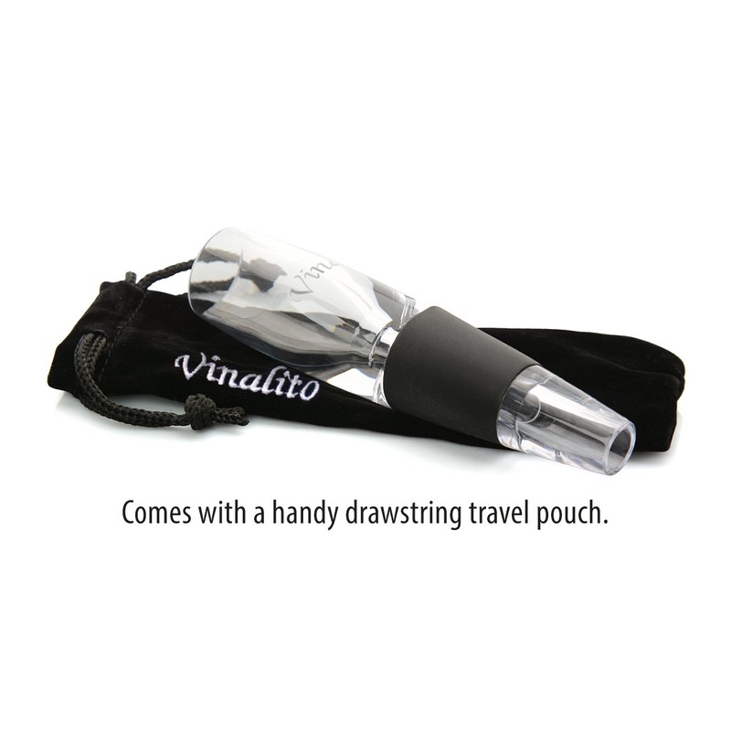 Vinalito Mini Travel Wine Aerator and Decanter with Velvet Travel
