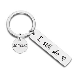 JJTZX I Still Do Keychain 10th 20th 30th 40th 50th Wife Husband Keyring Couples Keychains Wedding Gift(20 Years)