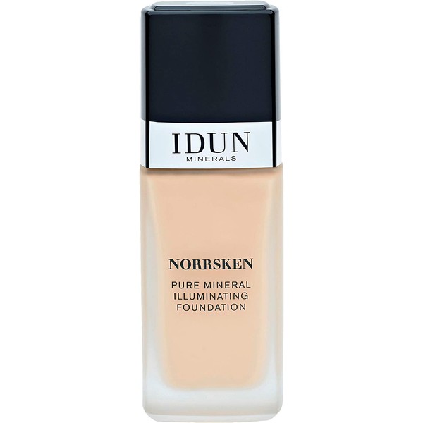 IDUN Minerals Liquid Norrsken Foundation, Siri - Light to Medium Coverage - Luminous Finish - For Dry/Dull Skin, Purified Minerals, Water Resistant, Safe for Sensitive Skin - Med Neutral, 1.01 oz
