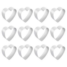 uxcell 12pcs Metal Cookie Cutters Set, Aluminum Alloy Heart Shaped Cookie Cutter Suitable for Homemade Cookie Bread Fondant, Silver