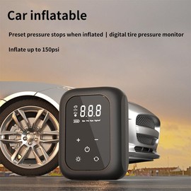 JJQ Air Compressor Tire Inflator Portable Air Compressor-150ps Car Tire Inflator Pump, 3X Fast Portable Tire Inflator for Electric Vehicles, Cars, Motorcycles
