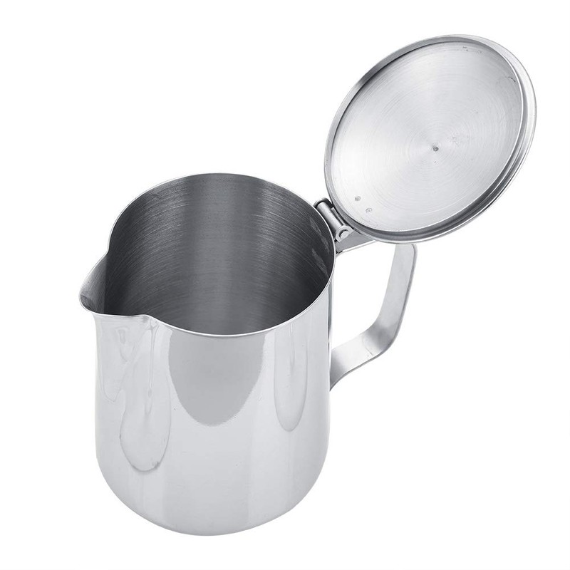 Stainless Steel Coffee Frothing Pitcher 600ml with Ergonomic Handle and