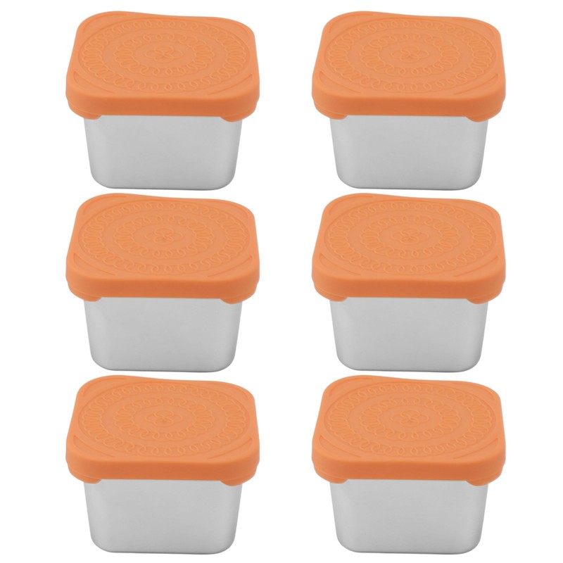 6pcs Sauce Cup 304 Stainless Steel Sealed Leakproof Salad Dressing