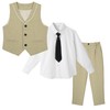 LOLANTA Boys Suit Wedding Ring Bearer Outfit Kids Suit Set,