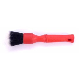 Detail Factory Tri-Grip Ultra Soft Detailing Brush, Short, Interior, Exterior, Comfortable Grip, Scratch-free Cleaning, Red