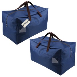 iwill CREATE PRO Pack of 2 100L Large Size Bedroom Wardrobe Clothes Bedding Storage Bags with Carry Handles, Water resistant, Organizer Bags for RV Travel, Moving House Bags, Blue
