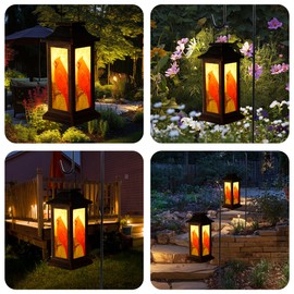 TZSSP Hanging Solar Lantern with Red Bird Design, 10.5" Waterproof Outdoor LED Light for Garden, Patio, Yard