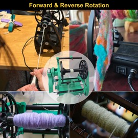 Electric Spinning Wheel, 12V Wool Spinning Machines Kit with Foot Controller & 3 Bobbins, Small Yarn Winder with Forward &Reverse (Green-4oz)
