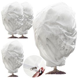 4 Pack Plant Covers Freeze Protection for Winter Frost Covers for Outdoor Plants 91” x 62” Plant Frost Protection Covers Frost Cloth Tree Shrub Rose Bush Covers Plant Protector Frost Blanket, White