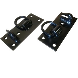 M.G.E. Products Heavy Duty Compact Tractor Bolt on Chain Hooks & D Ring Mount Plate USA-Made | Bolt-on Towing Attachments & Loader Accessories | 2 Pack (Black)