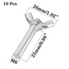 10 Pcs M6 304 Stainless Steel Wing Butterfly Screws Bolts