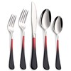 Moxinox 20-Piece Black Red Silverware Set, 18/0 Stainless Steel Colorful