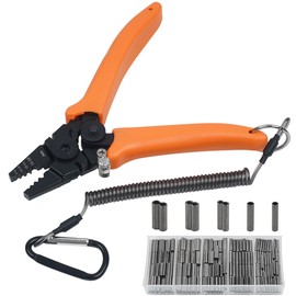 JOGFFDE Fishing Pliers, Hand Pressor, Wire Sleeve, Crimping Tool, Fishing Tool, Corrosion Resistant, Lightweight, Multifunctional, Wire Rope Cutter, Crimping Capacity (Wire Diameter 0.004 - 0.08